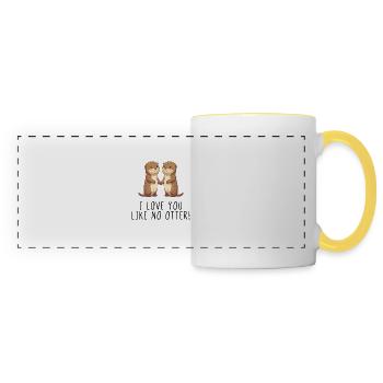 Je t’aime comme aucune loutre - Mug panoramique contrasté et blanc - blanc/jaune - Devant