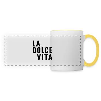 La dolce vita - Mug panoramique contrasté et blanc - blanc/jaune - Devant