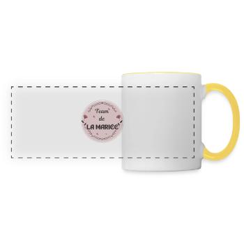 team de la Mariée - Mug panoramique contrasté et blanc - blanc/jaune - Devant