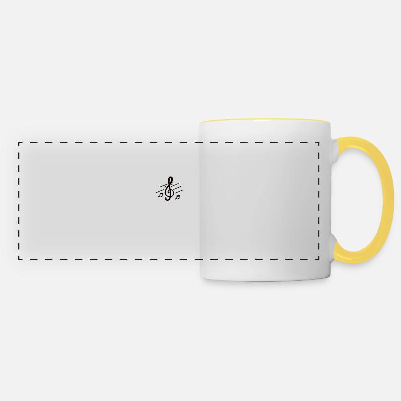 MUSIC IN MY MIND - Panoramic Mug - white/yellow