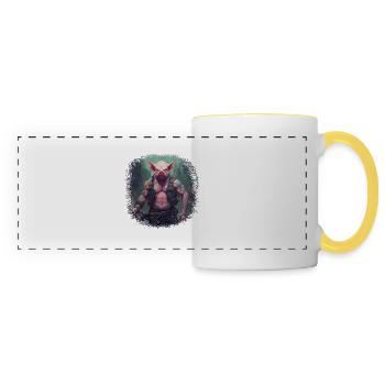 cycling copywriter article literature sayings - Panoramic Mug - white/yellow - Front