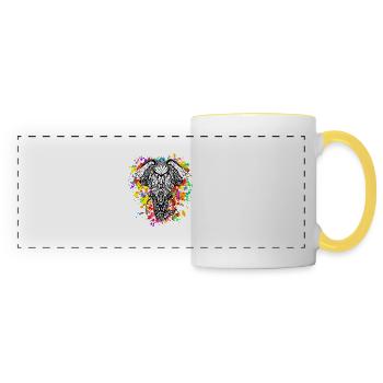 Elefant Regenbogen - Panoramatasse - Weiß/Gelb - Vorne