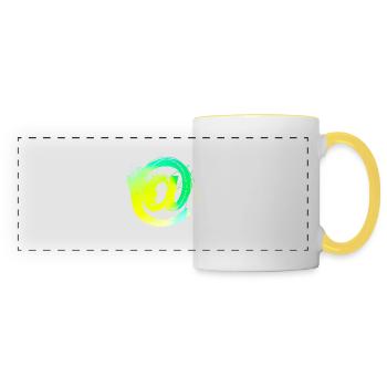 Internet email www drôle de mème grunge tech leters - Mug panoramique contrasté et blanc - blanc/jaune - Devant