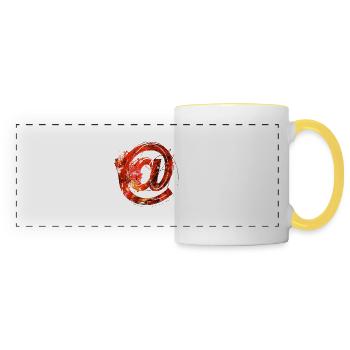 Internet email www drôle de mème grunge tech leters - Mug panoramique contrasté et blanc - blanc/jaune - Devant