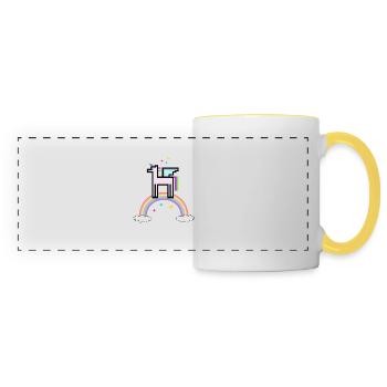 RetroUnicornRainbow - Panoramic Mug - white/yellow - Front