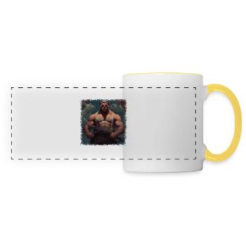 Grumbler Idée cadeau Anniversaire Ours Polaire Bday - Mug panoramique contrasté et blanc - blanc/jaune - Devant
