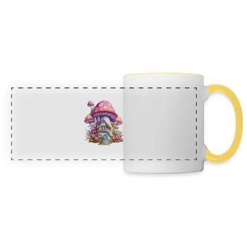 Maison de fées Pizhaus Monde des contes de fées Enfants Imagination - Mug panoramique contrasté et blanc - blanc/jaune - Devant