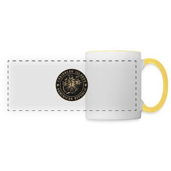 République dominicaine Île des Caraïbes - Mug panoramique contrasté et blanc - blanc/jaune - Devant