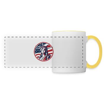 Statue of Liberty illustration - Panoramic Mug - white/yellow - Front