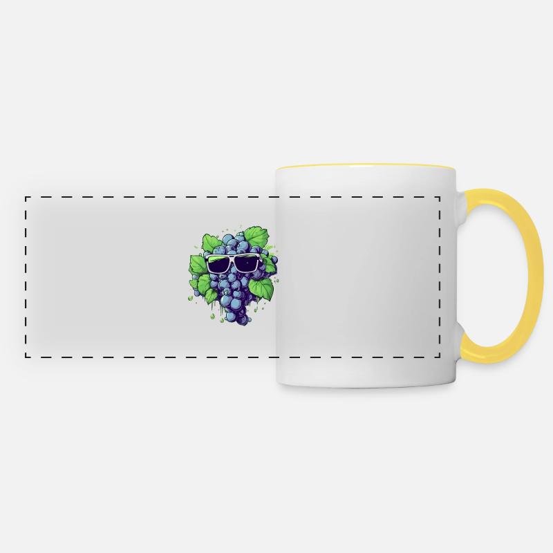 Harry grape bunch - Panoramic Mug - white/yellow