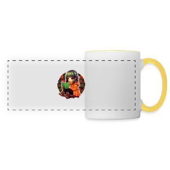"Farbenfrohe Kreationen: Entfesselung von kreativem Expressio - Panoramatasse - Weiß/Gelb - Vorne