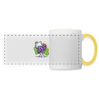 Trophy and bunch of grapes - Panoramic Mug - white/yellow - Front