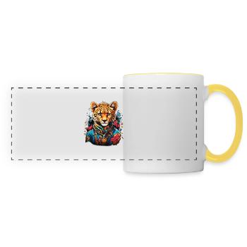 Beautiful cheetah - Panoramic Mug - white/yellow - Front