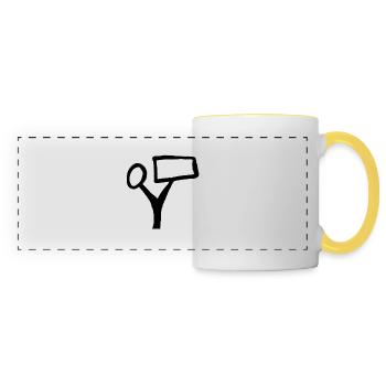 Tree text - Panoramic Mug - white/yellow - Front