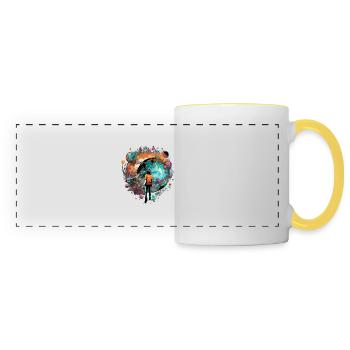 Un monde de possibilitées - Mug panoramique contrasté et blanc - blanc/jaune - Devant