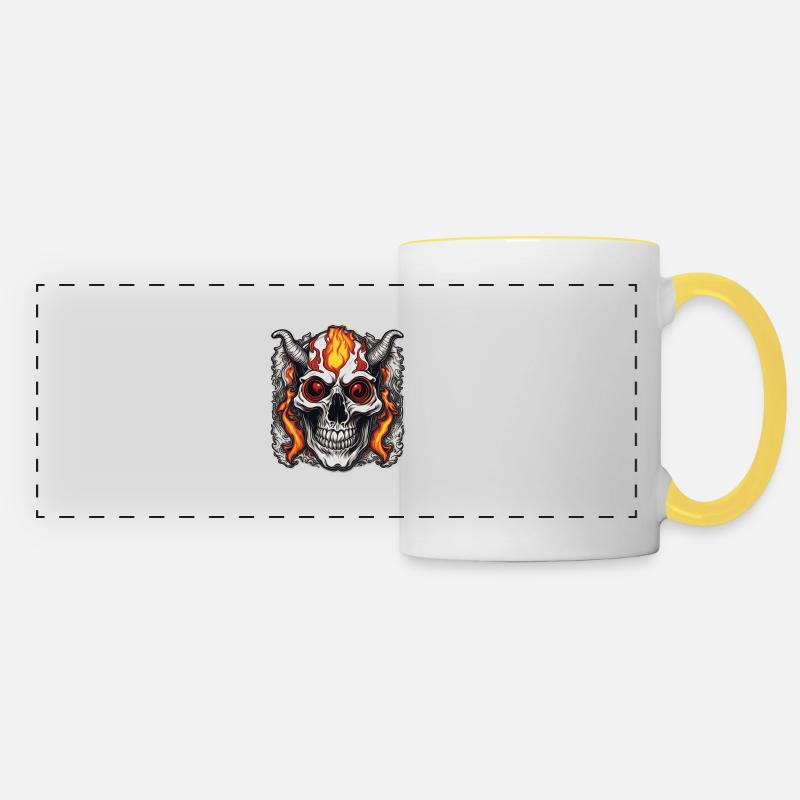 Crazy Horned skill - Panoramic Mug - white/yellow