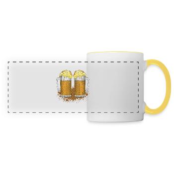 Pintes - Mug panoramique contrasté et blanc - blanc/jaune - Devant