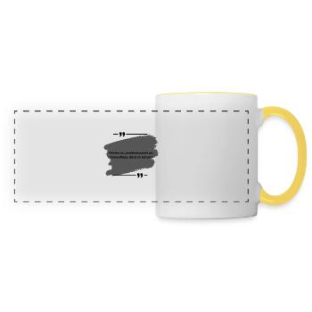 Pêcheurs, professionnels du camouflage dans la.... - Mug panoramique contrasté et blanc - blanc/jaune - Devant