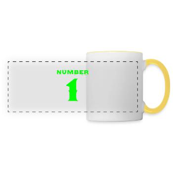 number 1 - Panoramic Mug - white/yellow - Front