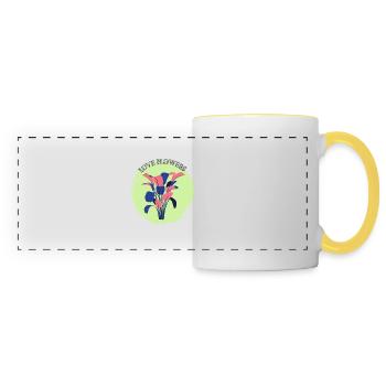 Flowers Flowers Love Close to Nature - Panoramic Mug - white/yellow - Front