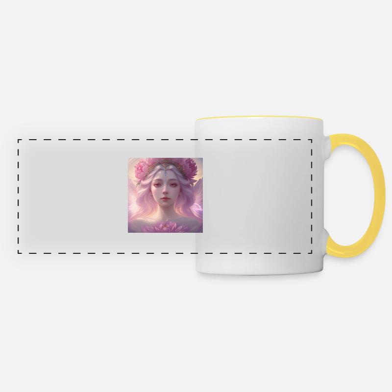 Déesse de l'été - Mug panoramique contrasté et blanc - blanc/jaune