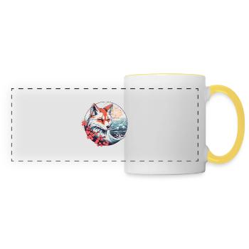 Anime Japan Kitsune Fuchs - Panoramatasse - Weiß/Gelb - Vorne