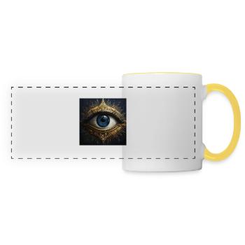 Eye mandala - Panoramatasse - Weiß/Gelb - Vorne