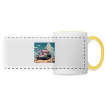 1970s SciFi Anime Tank - Panoramic Mug - white/yellow - Front