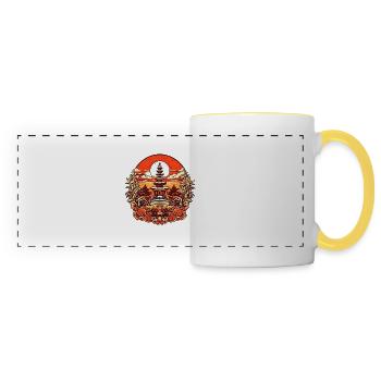 Bali is known for its vibrant nightlife - Panoramic Mug - white/yellow - Front