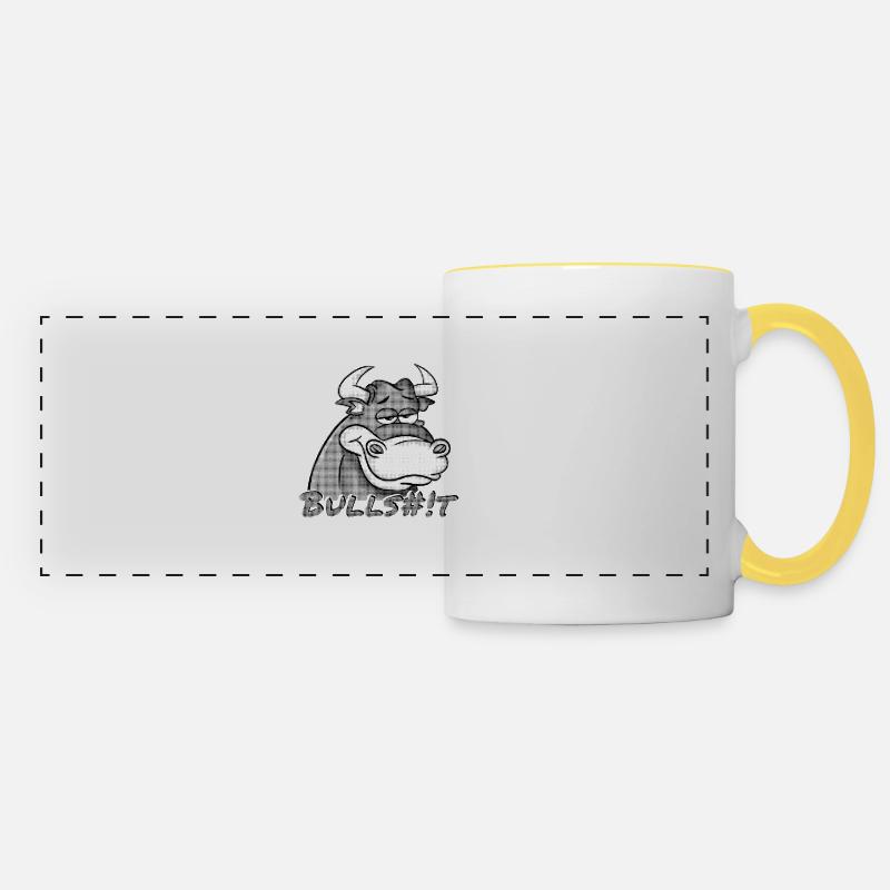 Des conneries en demi-teinte - Mug panoramique contrasté et blanc - blanc/jaune