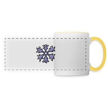 Flocon de neige - Mug panoramique contrasté et blanc - blanc/jaune - Devant
