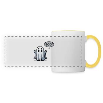 Spooky Ghostly Boo! - Spooky ghost design - Panoramic Mug - white/yellow - Front
