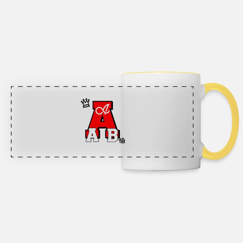 AB Design NEW Cool Simple Modern Trend 2023 Hip - Panoramic Mug - white/yellow