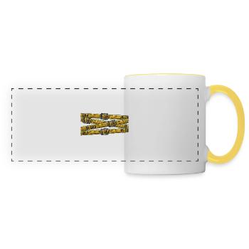 BELT ON GOLD - Panoramic Mug - white/yellow - Front