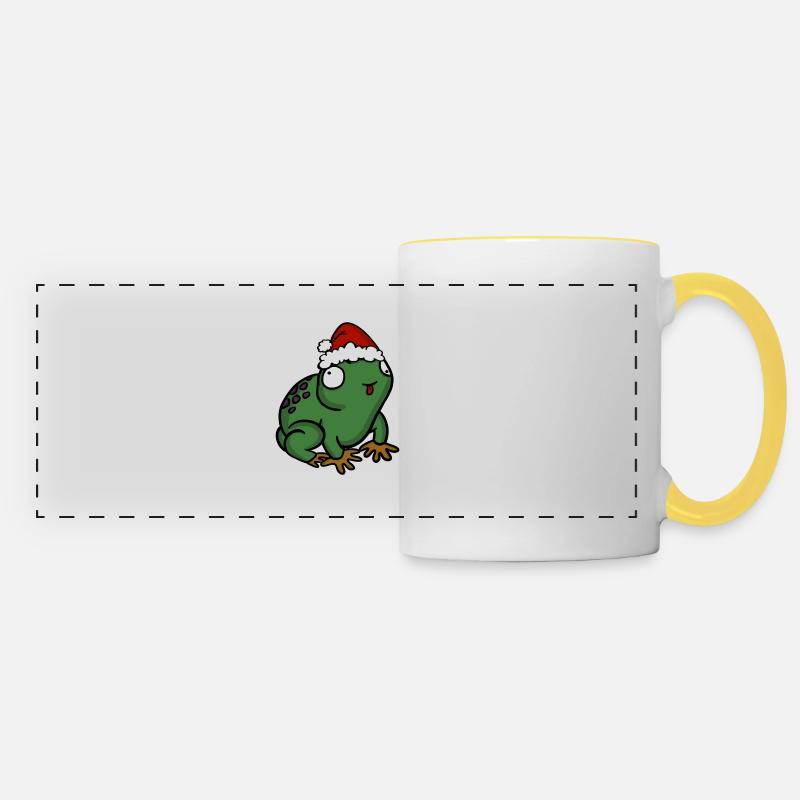 Christmas Frog - Panoramic Mug - white/yellow