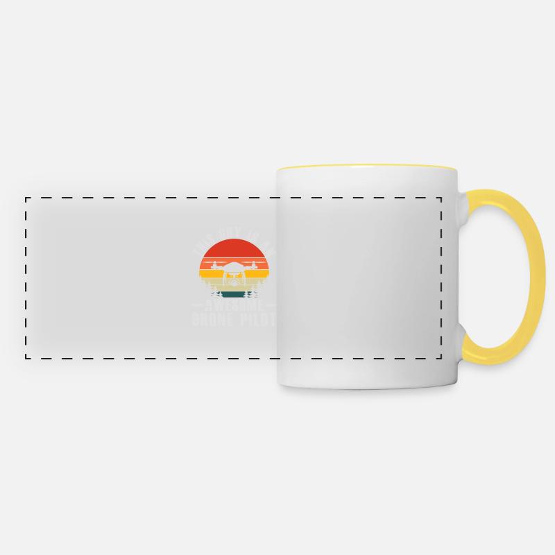 This Gye is an awesome drone pilot - drone pilot - Panoramic Mug - white/yellow