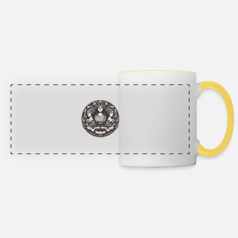 Veni Vidi Vici - Mug panoramique contrasté et blanc - blanc/jaune