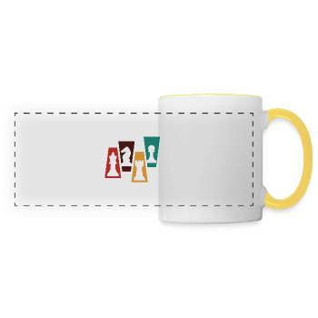Vintage Retro Chess Sets- Gift Idea Games - Panoramic Mug - white/yellow - Front
