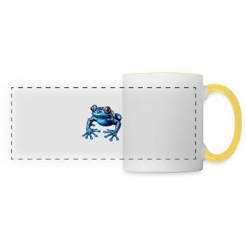 Frog / Animal / Quack / Toad / Pond / Hop - Panoramic Mug - white/yellow - Front