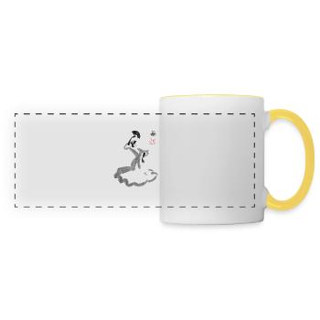 spanish dancer - Mug panoramique contrasté et blanc - blanc/jaune - Devant