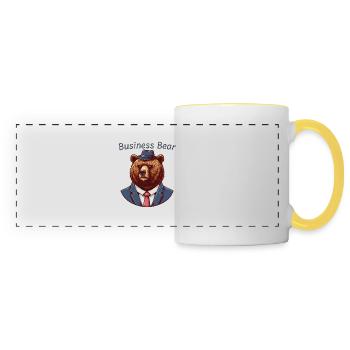 Business Bear - Panoramic Mug - white/yellow - Front