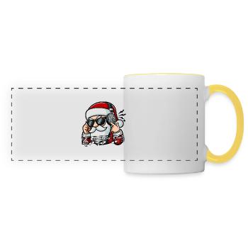 Santa loves Music - Panoramic Mug - white/yellow - Front