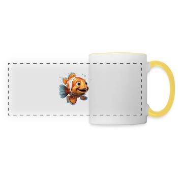 Clownfish have orange and white body markings - Panoramic Mug - white/yellow - Front