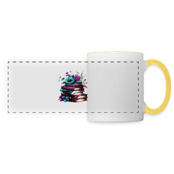 Buch Lesen Bücher Leser Geschenk Buchliebhaber - Panoramatasse - Weiß/Gelb - Vorne