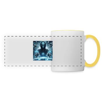 Astrophysique Spiritualité - Mug panoramique contrasté et blanc - blanc/jaune - Devant