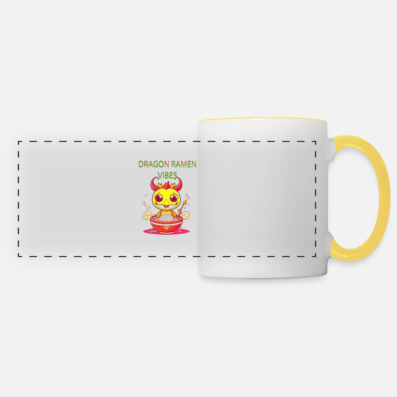 DRAGON RAMEN VIBES - Panoramic Mug - white/yellow