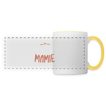Super mamie - Mug panoramique contrasté et blanc - blanc/jaune - Devant