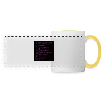 Rules of life 2 - Panoramic Mug - white/yellow - Front