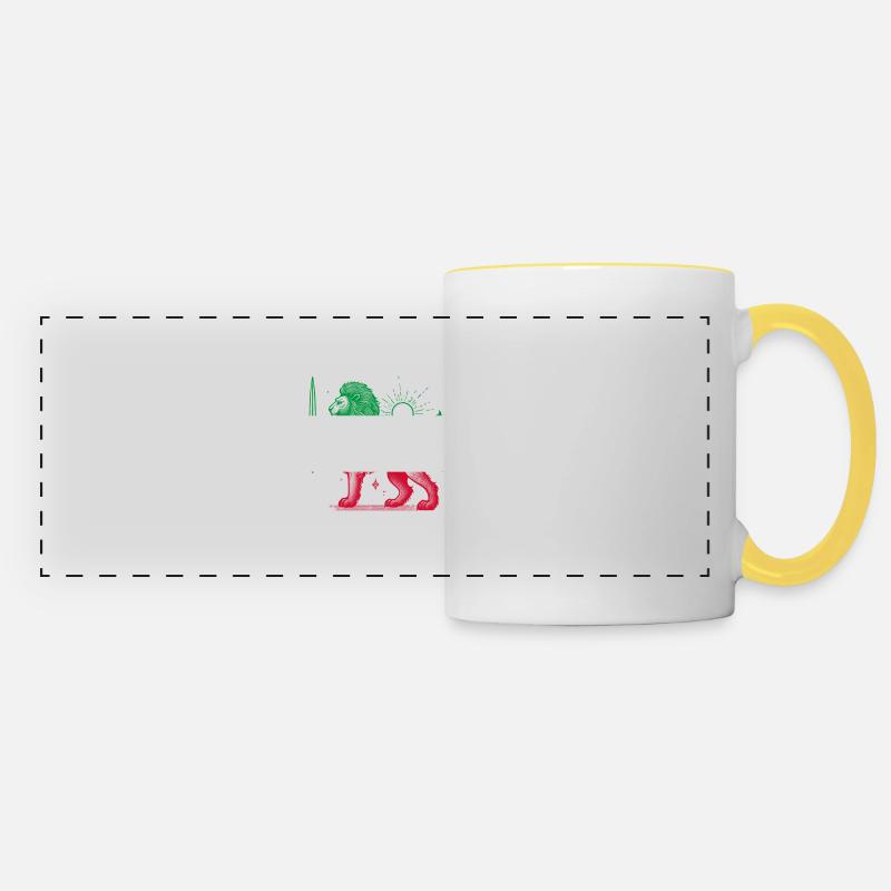 Shir o Khorshid - Conception persane (iran) - Mug panoramique contrasté et blanc - blanc/jaune
