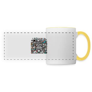 Restez merveilleux - Mug panoramique contrasté et blanc - blanc/jaune - Devant